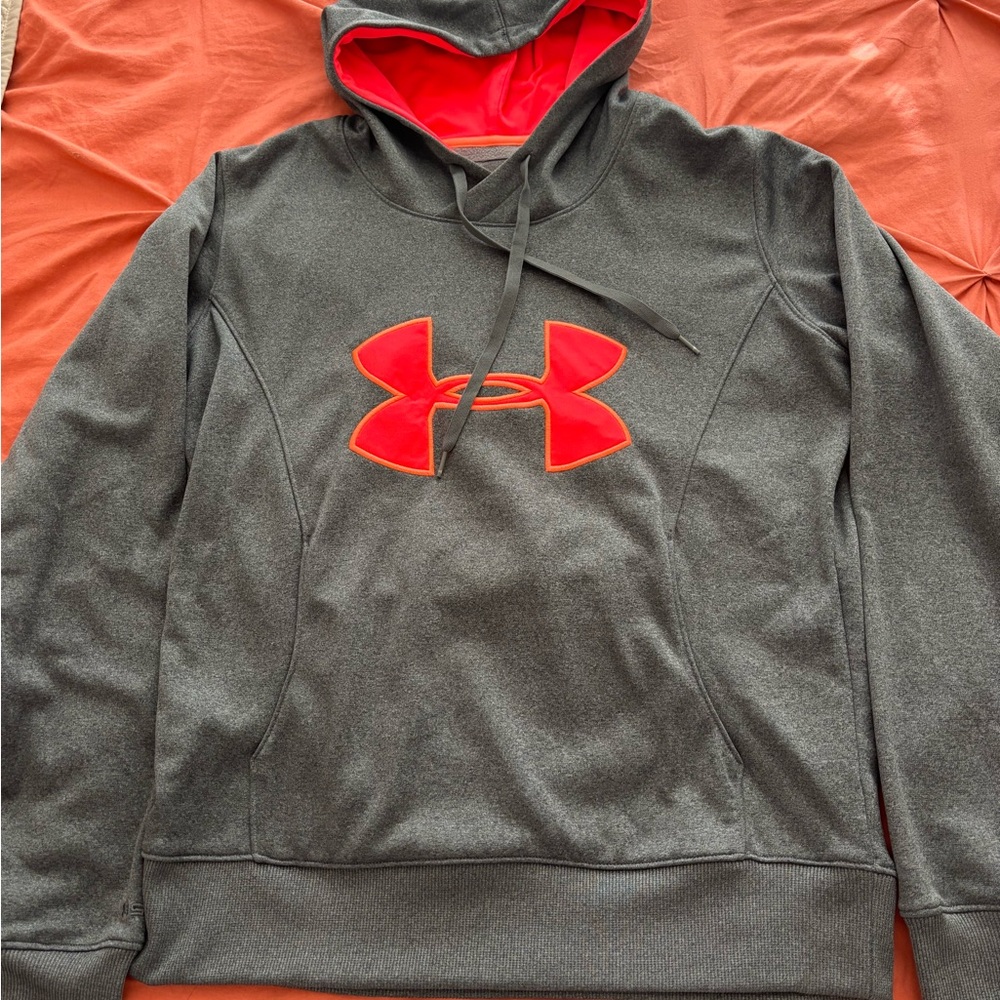Under Armour Gray Hoodie with Red Logo